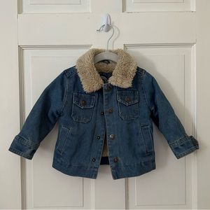 Urban Republic Denim Faux Fur Lined Barn Jacket